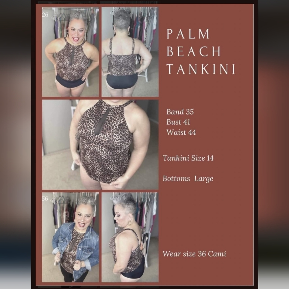 Ruby Ribbon Leopard Print Tankini Top - Picture 4 of 10
